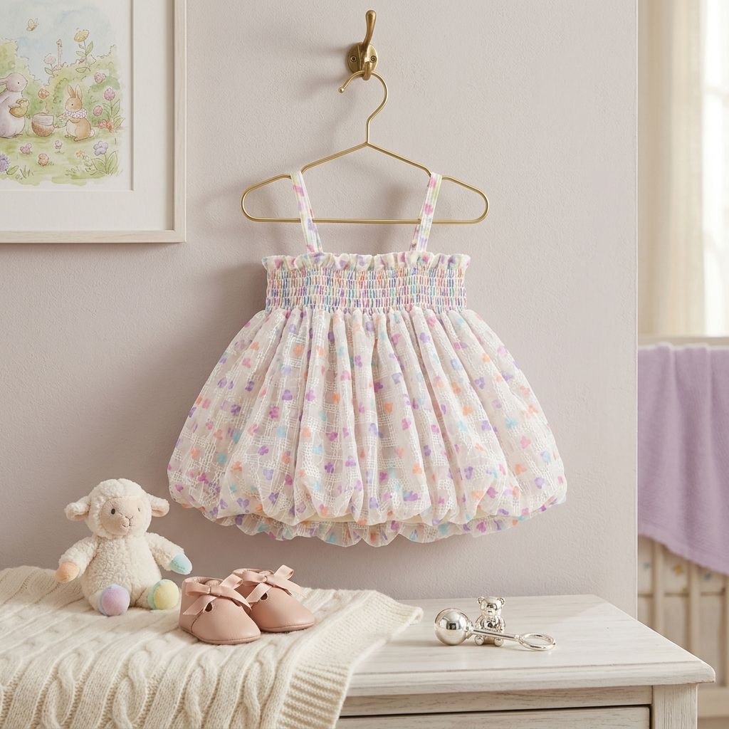 Toddler Girls Pastel Floral Smocked Bubble Top thumbnail 3