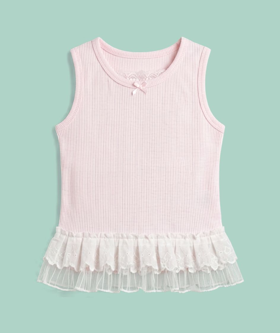Blush Blossom Embroidered Ruffle Sleeveless Top thumbnail 3
