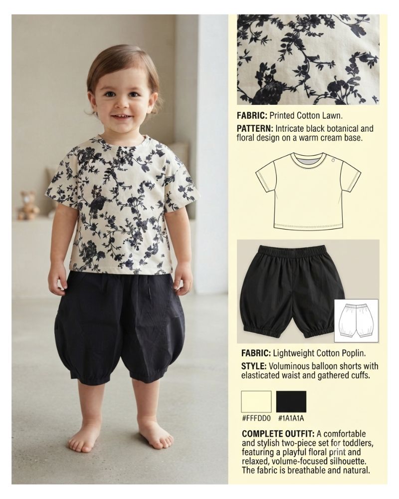 Floral t-shirt nikar set  thumbnail 3