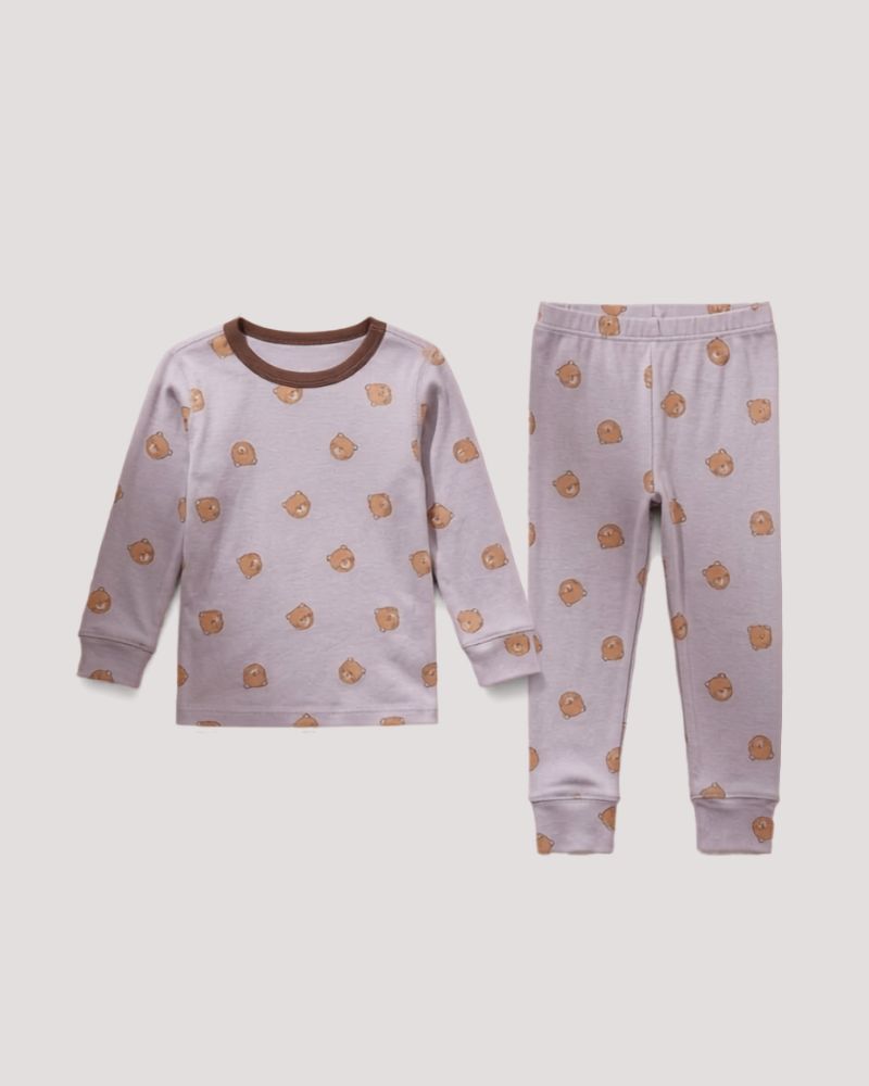 Lavender Teddy Bear Cotton Set
