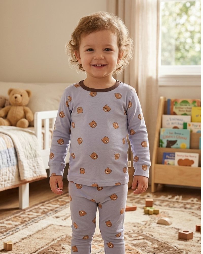 Lavender Teddy Bear Cotton Set thumbnail 2
