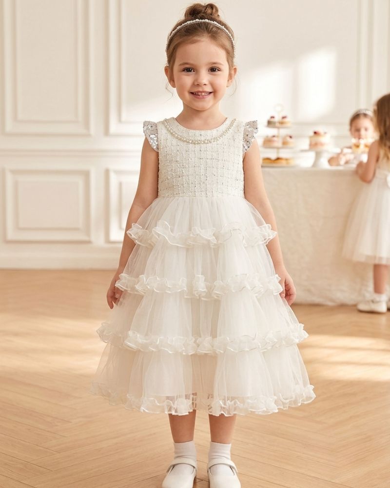 White princess party frock thumbnail 2