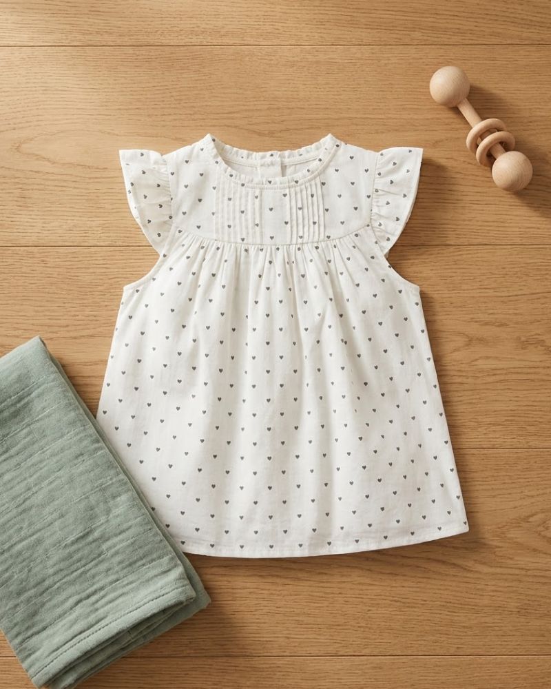 Baby Girl Sleeveless Cotton Floral Frock