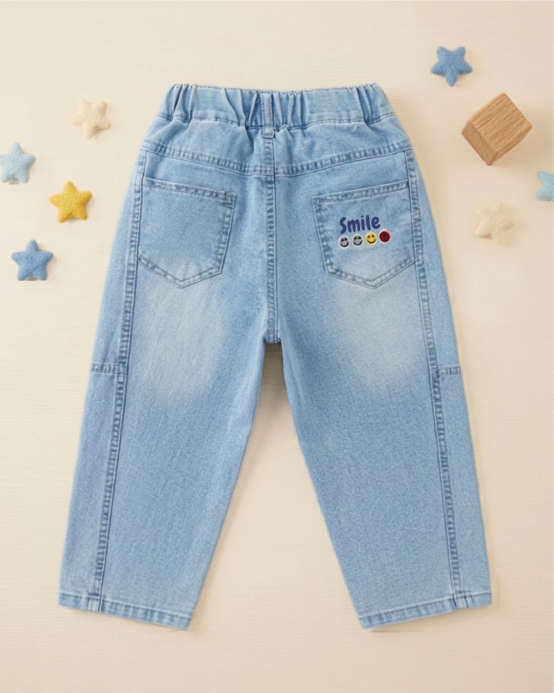 Unisex Light blue Relaxed-Fit Denim Jeans