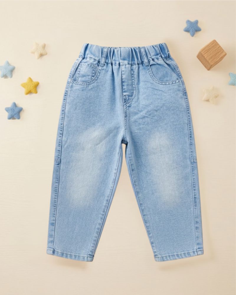 Unisex Light blue Relaxed-Fit Denim Jeans