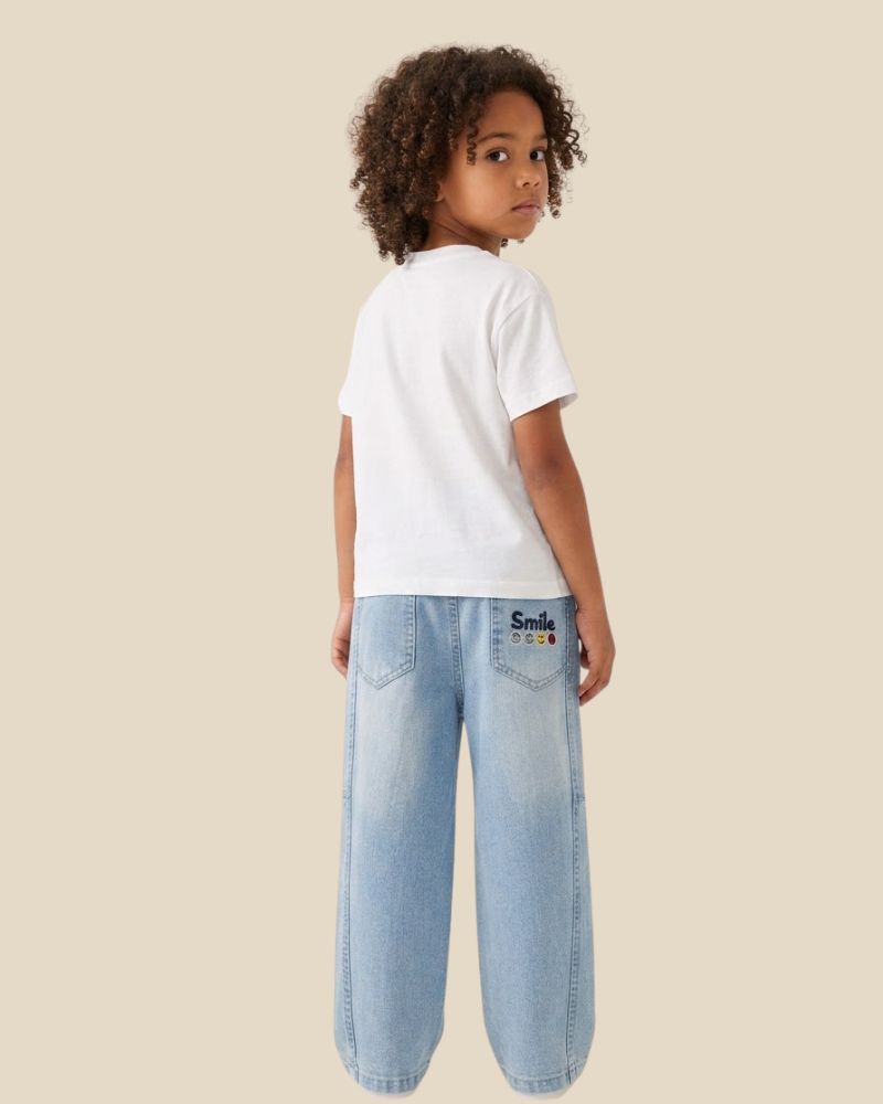 Unisex Light blue Relaxed-Fit Denim Jeans thumbnail 3