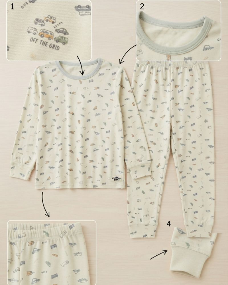 2-piece kids long-sleeve loungewear thumbnail 3
