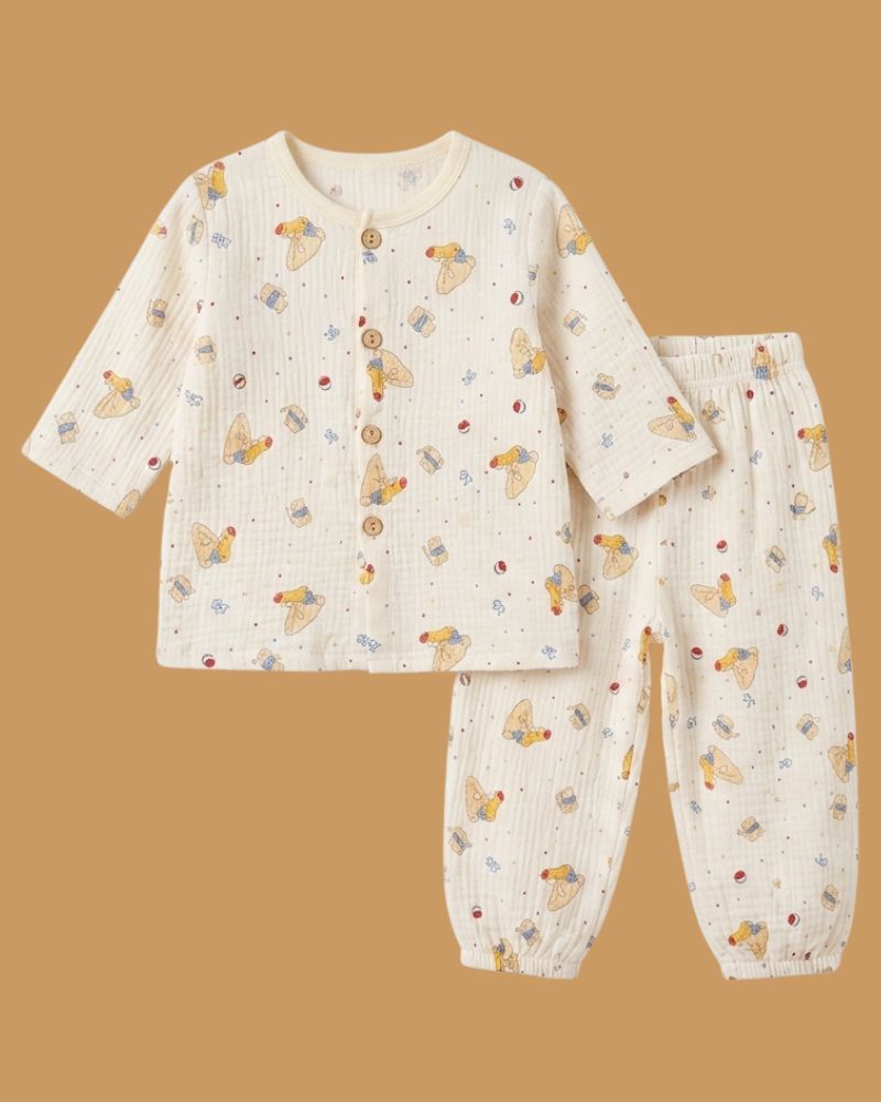 Off-white 2pc cotton nightwear