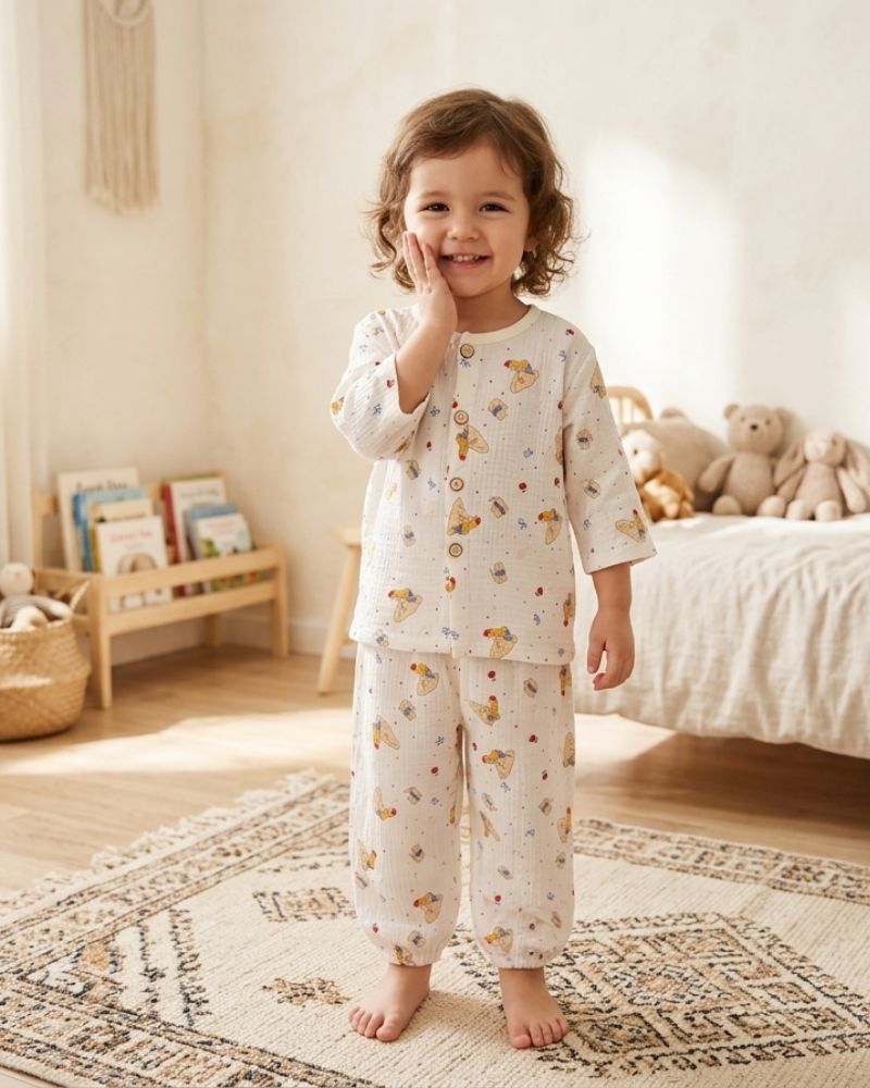 Off-white 2pc cotton nightwear thumbnail 2