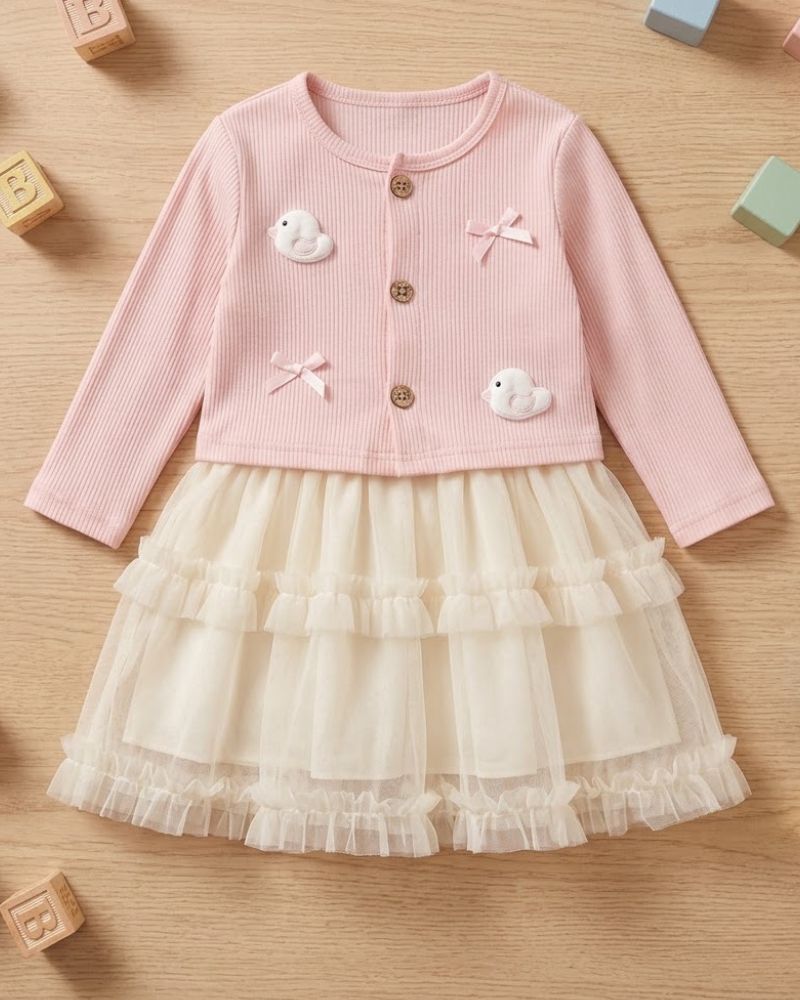 Pink Duck Frock Set 