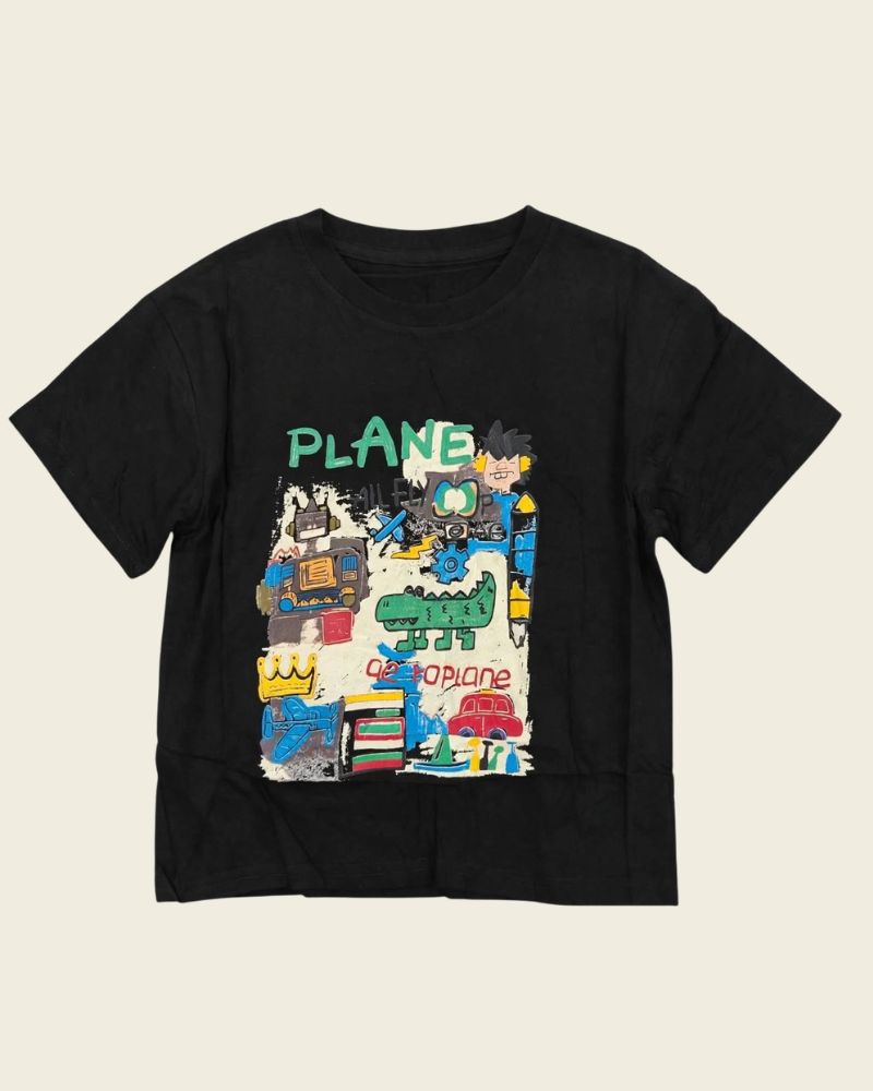 Black aeroplane t-shirt 