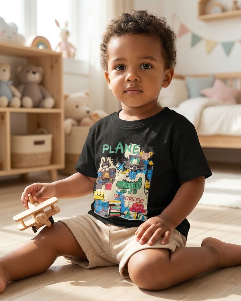 Black aeroplane t-shirt  thumbnail 3