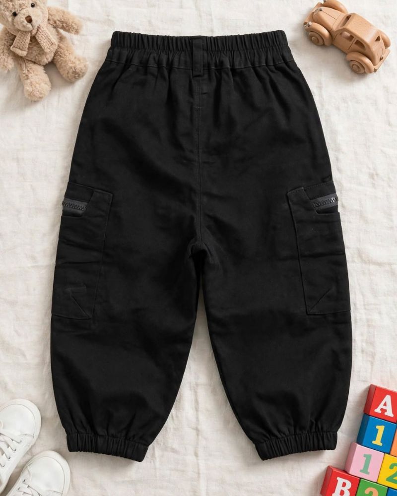 Black cargo pant for boys thumbnail 2