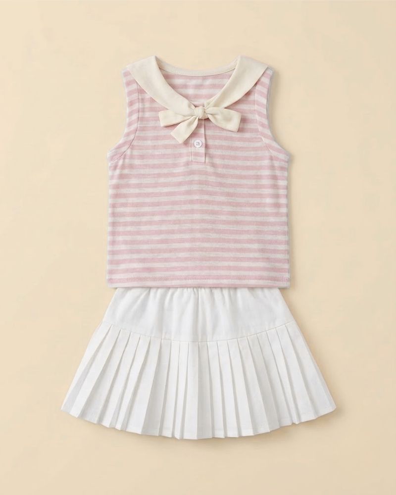 Textured 2pc pink and white dress thumbnail 3