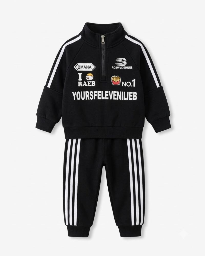 Black Graphic Tracksuit Set thumbnail 3
