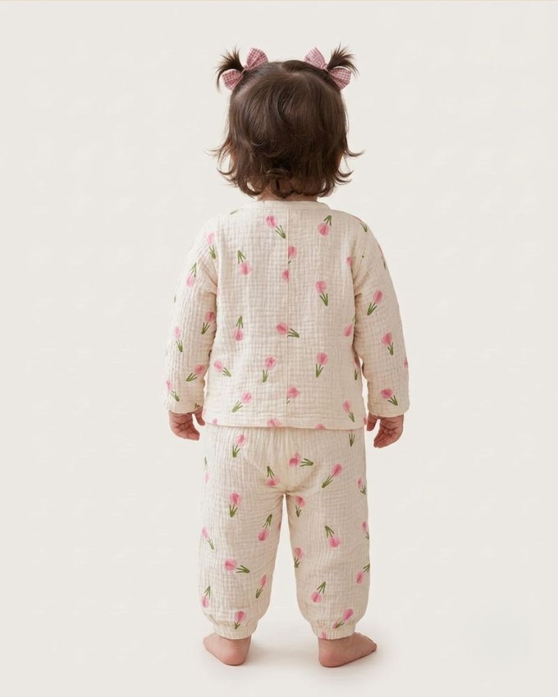 Pink tulip night suit thumbnail 2