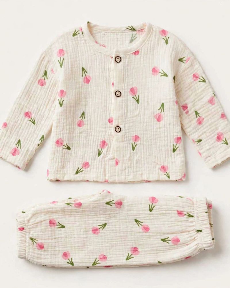Pink tulip night suit thumbnail 3