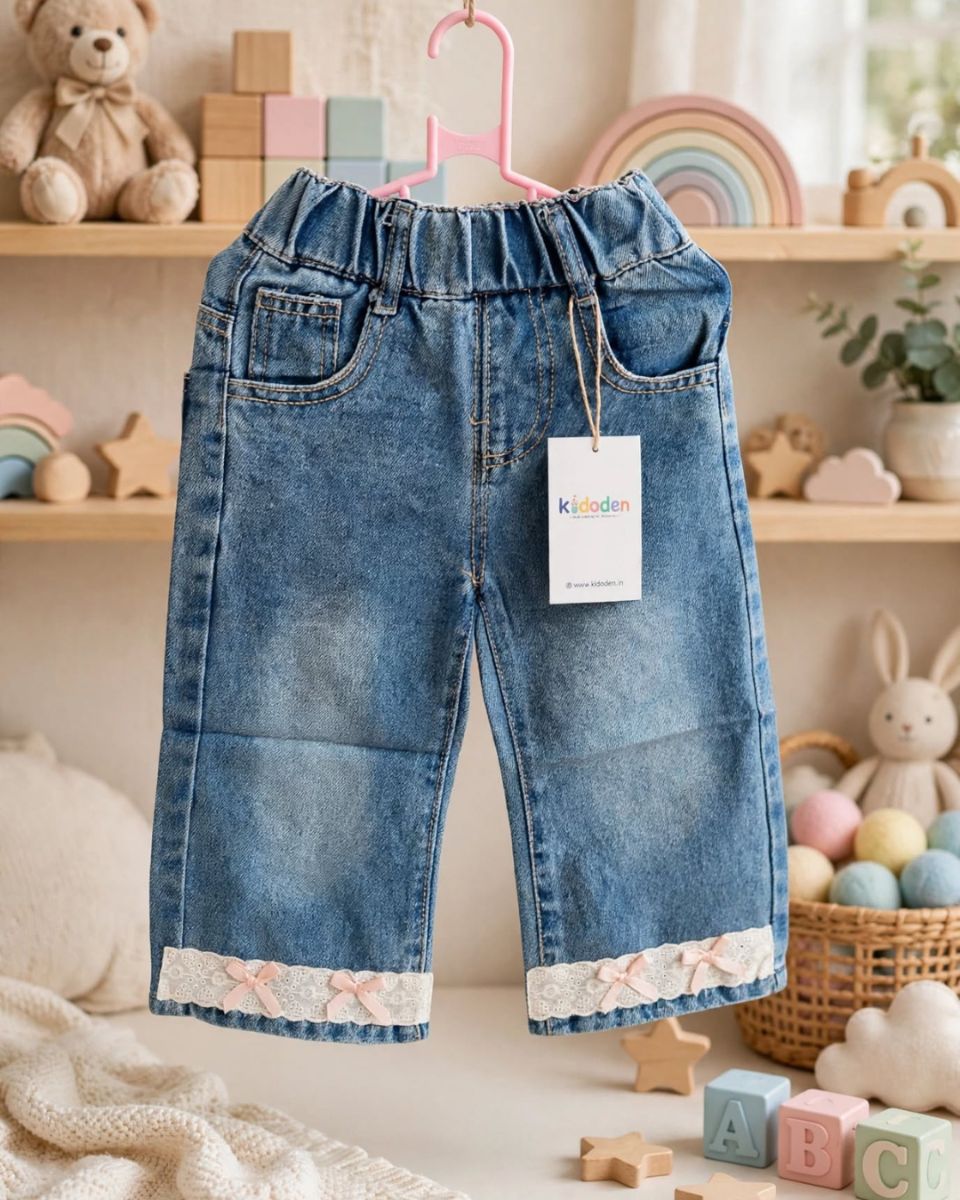 Blue bow jeans